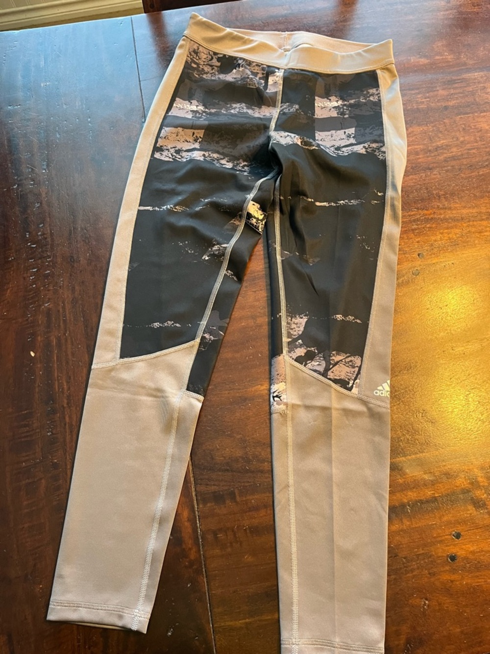 adidas Women's Gray and Black Patterned Leggings